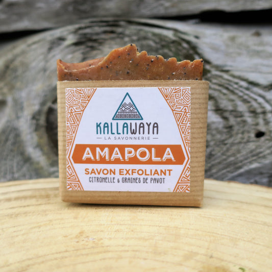 3 - Savon AMAPOLA - Exfoliant - Lemongrass Patchouli graines de pavot